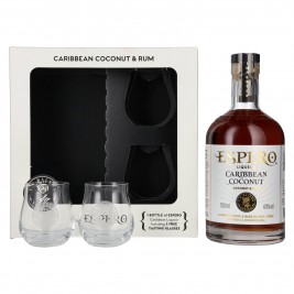 Ron Espero Caribbean Coconut & Rum Liqueur 40% Vol. 0,7l dovanų dėžutėje su 2 taurelėmis