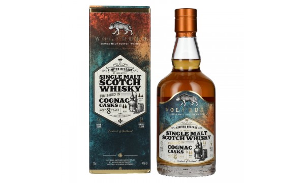 Wolfburn 8 Years Old COGNAC CASKS Single Malt Scotch Whisky Limited Release 46% Vol. 0,7l dovanų dėžutėje Wolfburn 8 Years Old COGNAC CASKS Single Malt Scotch Whisky Limited Release 46% Vol. 0,7l dovanų dėžutėje