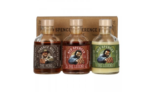 Bud Spencer & Terence Hill Miniset Likör 25% Vol. 3x0,05l dovanų dėžutėje
