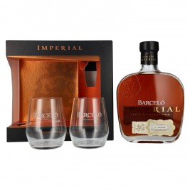 Barceló Imperial Ron Dominicano 38% Vol. 0,7l dovanų dėžutėje su 2 taurelėmis