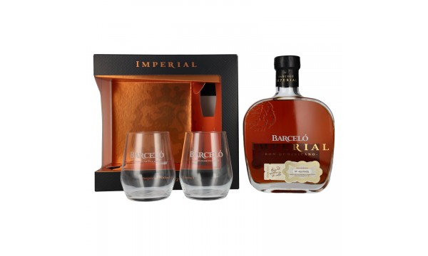 Barceló Imperial Ron Dominicano 38% Vol. 0,7l dovanų dėžutėje su 2 taurelėmis Barceló Imperial Ron Dominicano 38% Vol. 0,7l dovanų dėžutėje su 2 taurelėmis