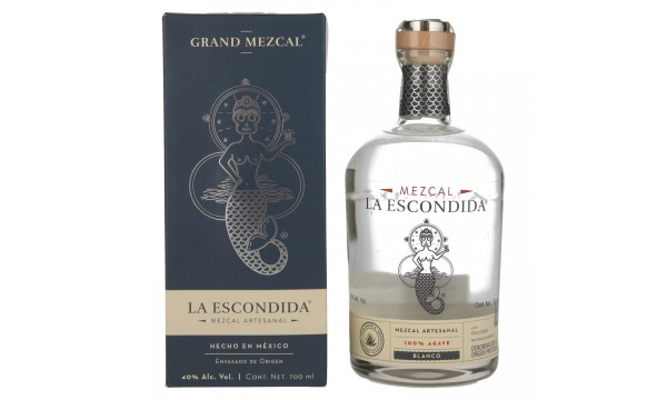 La Escondida Mezcal Artesanal Blanco 40% Vol. 0,7l dovanų dėžutėje