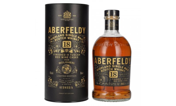 Aberfeldy 18 Years Old Red Wine Casks BOLGHERI 43% Vol. 0,7l dovanų dėžutėje