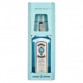 Bombay SAPPHIRE London Dry Gin 40% Vol. 0,7l dovanų dėžutėje su stikliuku