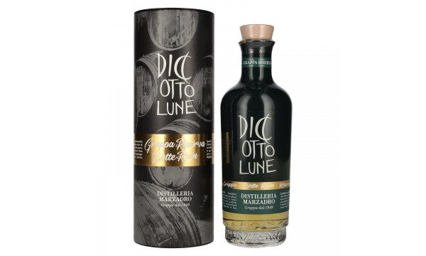 Marzadro DICIOTTO Lune Grappa Riserva Botte Rum 42% Vol. 0,5l dovanų dėžutėje