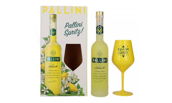 Pallini Limoncello Liqueur 26% Vol. 0,5l dovanų dėžutėje su taure