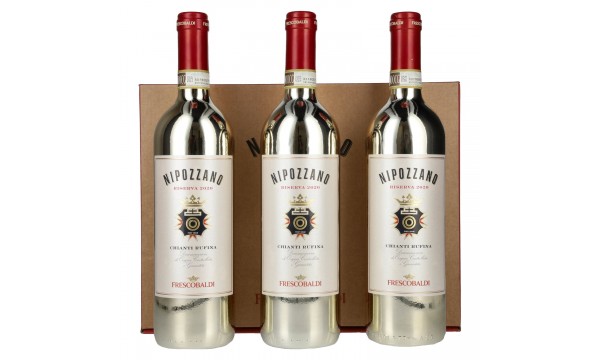Frescobaldi NIPOZZANO Chianti Rúfina Riserva GOLD EDITION DOCG 2020 13,5% Vol. 3x0,75l dovanų dėžutėje Frescobaldi NIPOZZANO Chianti Rúfina Riserva GOLD EDITION DOCG 2020 13,5% Vol. 3x0,75l dovanų dėžutėje