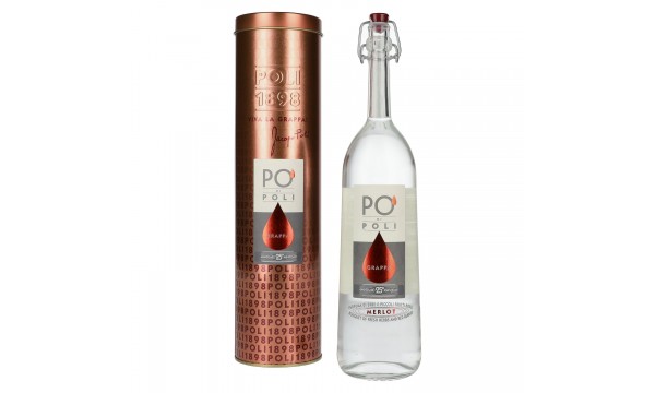 Poli Po' Di Poli Grappa 25 Anniversario Merlot 40% Vol. 0,7l į metalinę dėžutę