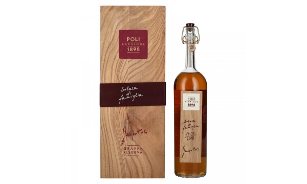 Poli Grappa Barrique 1898 Solera di Famiglia 55% Vol. 0,7l medinėje dėžėje