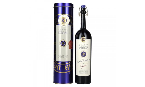 Grappa di Bolgheri Sassicaia Poli 2019 40% Vol. 0,5l dovanų dėžutėje