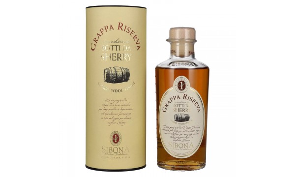 Sibona GRAPPA RISERVA Botti da SHERRY 40% Vol. 0,5l su dovanojimo dėžute