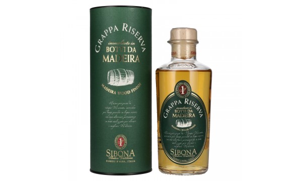 Sibona GRAPPA RISERVA Botti Da MADEIRA 40% Vol. 0,5l dovanų dėžutėje