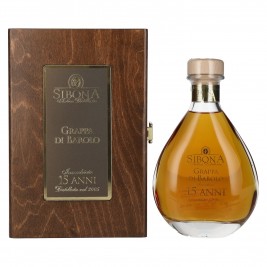 Sibona RISERVA SPECIALE Grappa di Barolo 15 ANNI 44% Vol. 0,5l medinėje dėžutėje