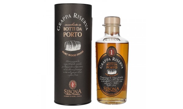 Sibona GRAPPA RISERVA Botti da PORTO 44% Vol. 0,5l dovanų dėžutėje