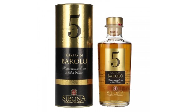 Sibona 5 Anni Invecchiata Grappa di BAROLO 44% Vol. 0,5l dovanų dėžutėje