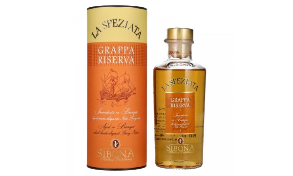 Sibona GRAPPA RISERVA La Speziata 44% Vol. 0,5l dovanų dėžutėje