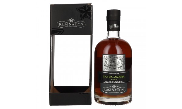 Rum Nation 3 Anos Ilha da Madeira Rum Agricole da Madeira Limited Edition 2019 42% Vol. 0,7l dovanų dėžutėje