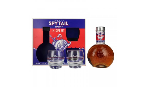 Spytail Cognac Barrels Spirit Drink 40% Vol. 0,7l dovanų dėžutėje su 2 stiklinėmis
