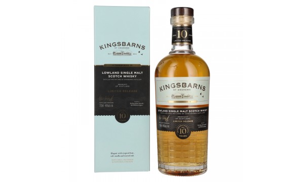 Kingsbarns 10 Years Old Lowland Single Malt Scotch Whisky Limited Release 46% Vol. 0,7l dovanų dėžutėje