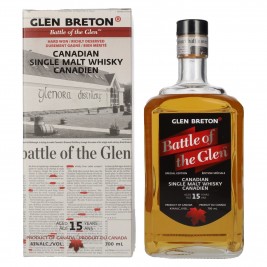 Glen Breton Battle of the Glen 15 Years Old Canadian Single Malt Whisky 43% Vol. 0,7l dovanų dėžutėje