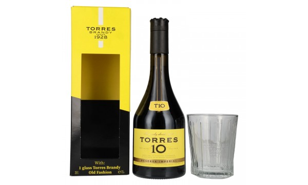 Torres 10 RESERVA IMPERIAL Brandy 38% Vol. 0,7l dovanų dėžutėje su taure