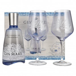 Gin Mare Mediterranean Gin 42,7% Vol. 0,7l dovanų dėžutėje su 2 taurėmis
