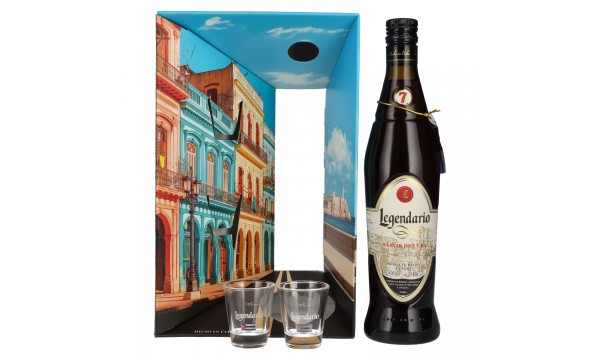 Legendario Elixir de Cuba 34% Vol. 0,7l dovanų dėžutėje su 2 stiklais