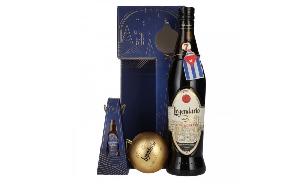 Legendario Elixir de Cuba Felices Fiestas 34,3% Vol. 0,7l dovanų dėžutėje su 0,05l miniatiūra ir kalėdiniu akcentu Legendario Elixir de Cuba Felices Fiestas 34,3% Vol. 0,7l dovanų dėžutėje su 0,05l miniatiūra ir kalėdiniu akcentu