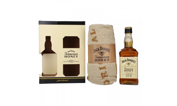 Jack Daniel's Tennessee HONEY 35% Vol. 0,7l dovanų dėžutėje su rankšluosčiu