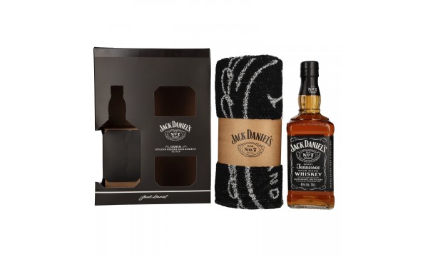 Jack Daniel's Tennessee Whiskey 40% Vol. 0,7l dovanų dėžutėje su rankšluoščiu Jack Daniel's Tennessee Whiskey 40% Vol. 0,7l dovanų dėžutėje su rankšluoščiu