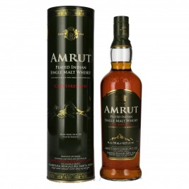 Amrut PEATED Indian Single Malt Whisky CASK STRENGTH 62,8% Vol. 0,7l dėžutėje
