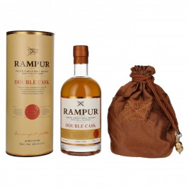 Rampur DOUBLE CASK Indian Single Malt Whisky 45% Vol. 0,7l dovanų dėžutėje su maišeliu
