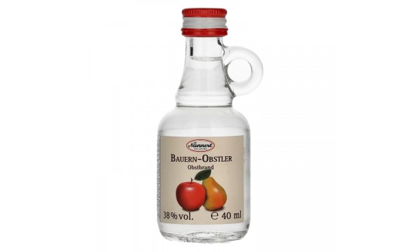 Nannerl BAUERN-OBSTLER 38% Vol. 0,04l im Henkel-Fläschchen