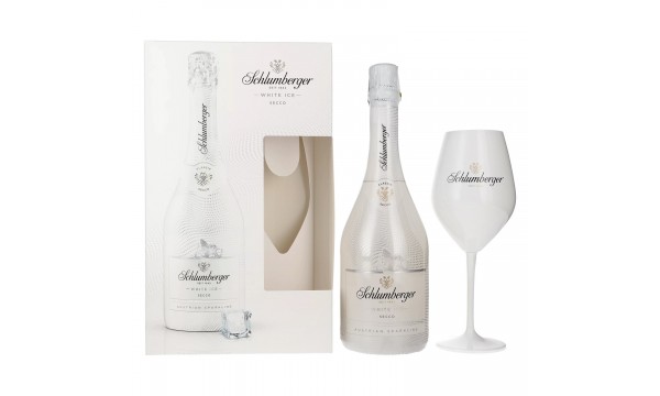 Schlumberger WHITE ICE Austrian Sparkling Secco 11,5% Vol. 0,75l dovanų dėžutėje su taure, sausas