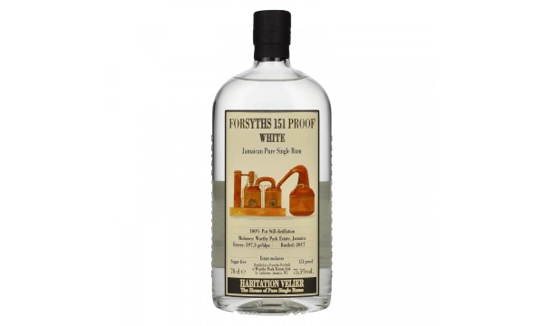 Habitation Velier FORSYTHS 151 PROOF WHITE Jamaica Pure Single Rum 75,5% Vol. 0,7l