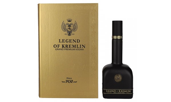 Legend of Kremlin Premium Russian Vodka BLACK BOTTLE-GOLD BOOK 40% Vol. 0,7l dovanų dėžutėje