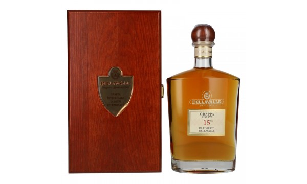Dellavalle Grappa Reserva 15 ANNI di Roberto Dellavalle 42% Vol. 0,7l medinėje dėžutėje