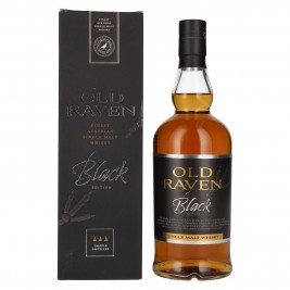 Old Raven Triple Distilled Single Malt Whisky Black Edition Fasstärke 54% Vol. 0,7l dovanų dėžutėje