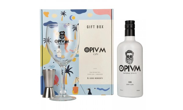 OPIVM Imperial Spirits Dry Gin 40% Vol. 0,7l dovanų dėžutėje su taure ir matavimo indeliu
