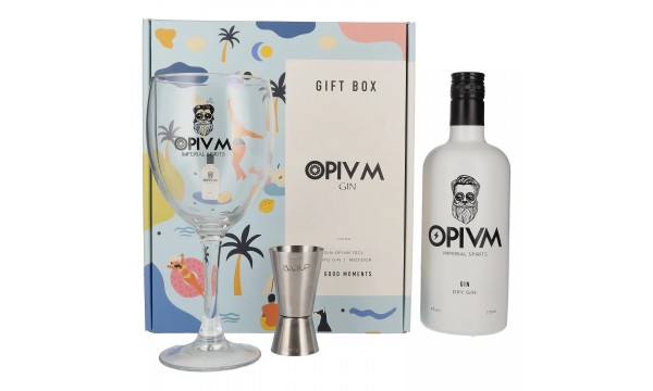 OPIVM Imperial Spirits Dry Gin 40% Vol. 0,7l dovanų dėžutėje su taure ir matavimo taurele