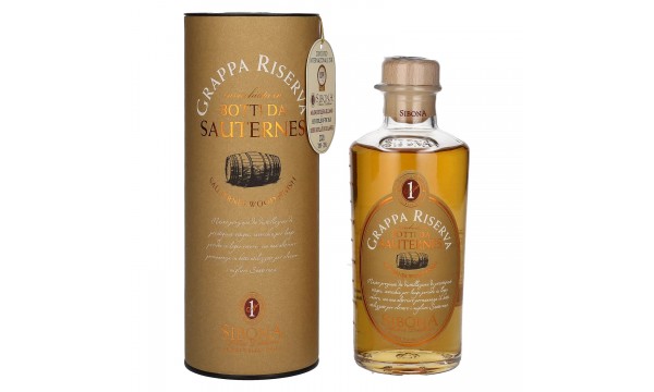 Sibona GRAPPA RISERVA Botti da SAUTERNES 44% Vol. 0,5l dovanų dėžutėje