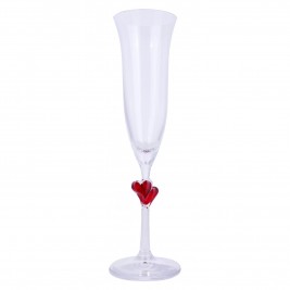 Stölzle Lausitz L'Amour Rote Herzen Champagnerkelch 17,5 cl