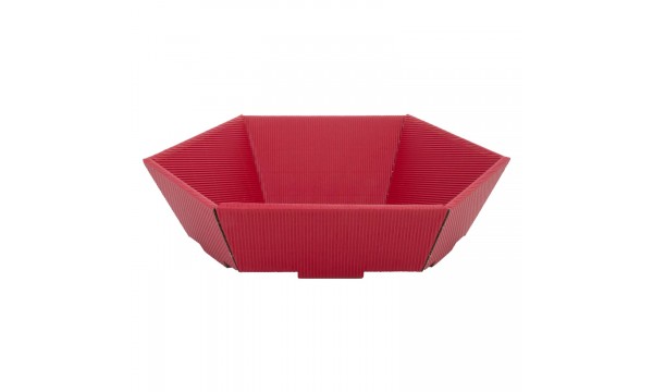 Präsentkorb Sechseck ROT klein 27x29x10,5 cm
