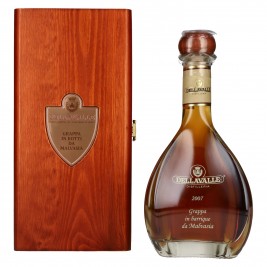 Dellavalle Grappa Affinata statinėse da MALVASIA 2007 42% Vol. 0,7l medinėje dėžėje