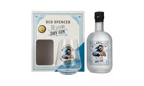 Bud Spencer THE LEGEND Dry Gin 41,3% Vol. 0,7l dovanų dėžutėje su taure