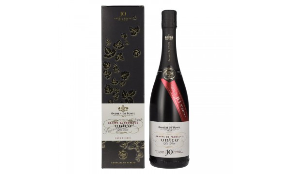 Andrea Da Ponte Grappa da Prosecco Unica Da Ponte 10 Anni 40% Vol. 0,7l dovanų dėžutėje