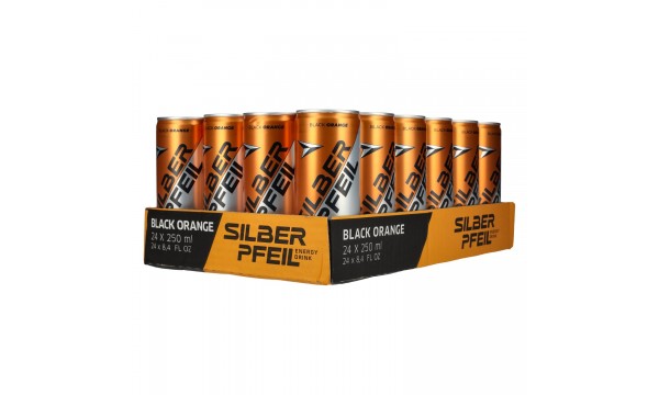 SILBERPFEIL Energy Drink BLACK ORANGE 24x0,25l Dosen Pfand