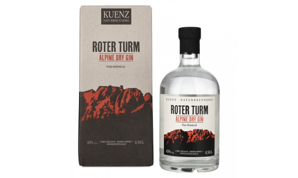Roter Turm Alpine Dry Gin Pure Botanical 43% Vol. 0,5l dovanų dėžutėje