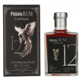 Phönix 12 Years Old Blended Caribbean Rum Black Design 40% Vol. 0,5l dovanų dėžutėje