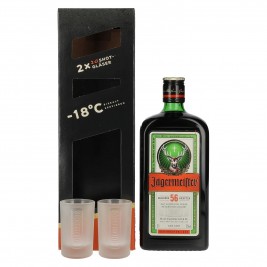 Jägermeister 35% Vol. 0,7l dovanų dėžutėje su 2 taurelėmis